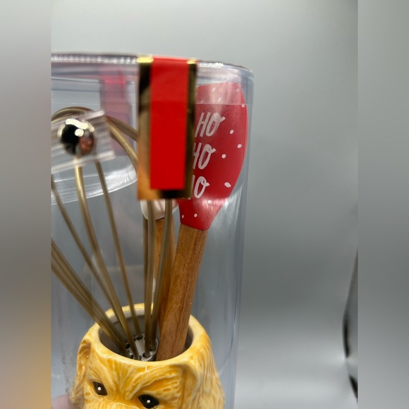 Cook With Color Christmas DOG Silicone Utensil Set Ceramic Holder Christmas NEW - Picture 3 of 6